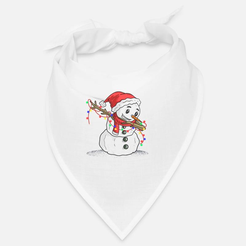 Cute dabbing snowman Christmas lights Bandana