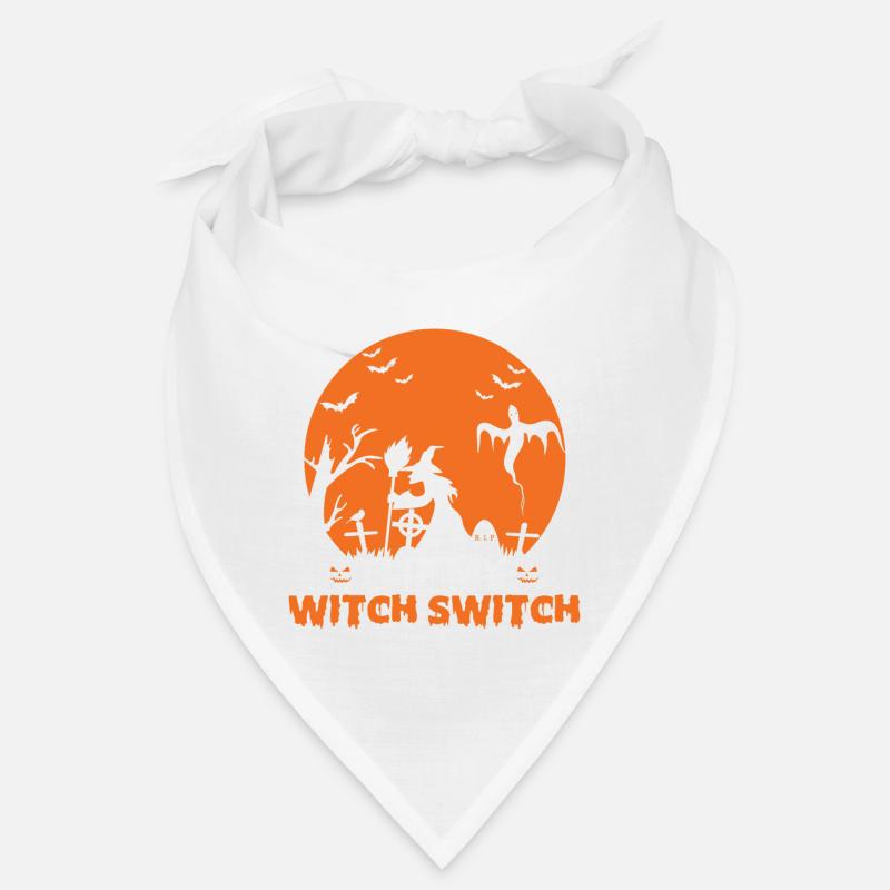 Conception magique de sorcière d’Halloween: Witch Switch! - Bandana - blanc