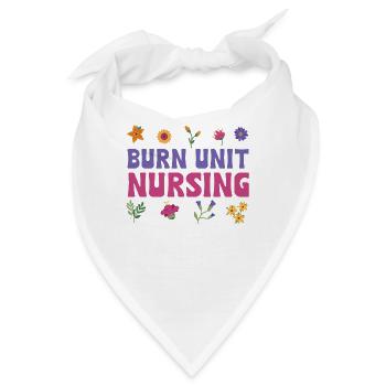 Verbrennungspflegekraft Blumen Design - Bandana - Weiß - Vorne