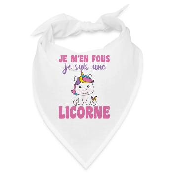 Je m'en fous je suis une licorne - süßes Einhorn - Bandana - Weiß - Vorne