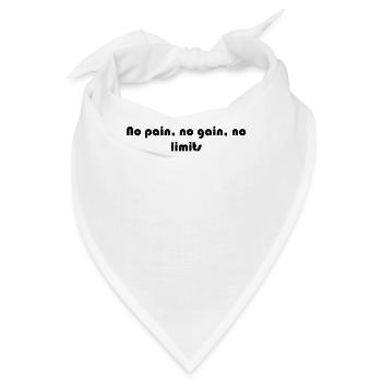 Fitness - No pain, no gain, no limits - Bandana - Weiß - Vorne
