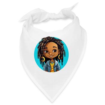 Lebensfrohe Dreadlocks Illustration - Bandana - Weiß - Vorne