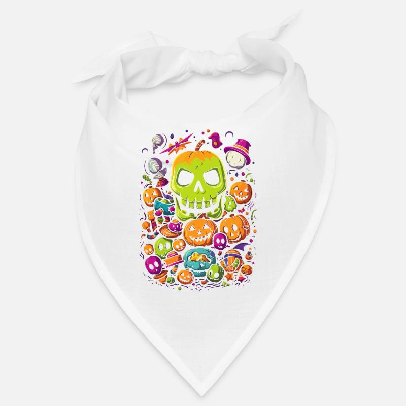 Spooky Halloween Design Skull Pumpkins Bandana