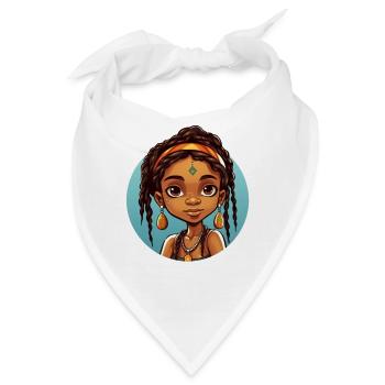 Afro Schwarz Kind Junge Mädchen Ethno Geschenkidee - Bandana - Weiß - Vorne