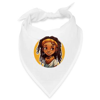 Lässiger Dreadlocks-Stil mit bunter Kopfbedeckung - Bandana - Weiß - Vorne