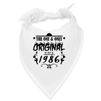 1986 - Baujahr 1986 - Jahrgang 1986 - Bandana - Weiß - Vorne
