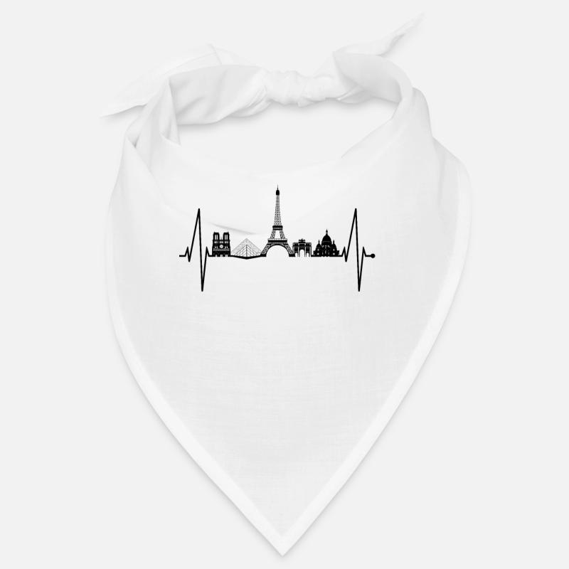 Paris Skyline Herzschlag Eiffelturm Frankreich Bandana