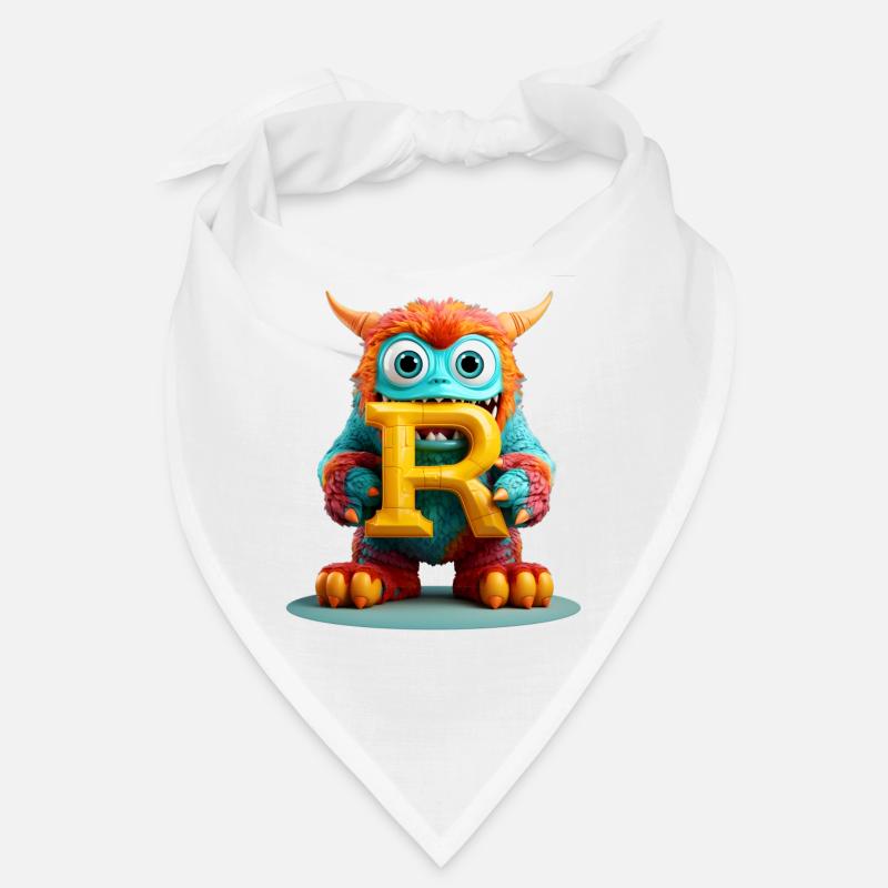 Bunter Monster mit Buchstabe R Bandana