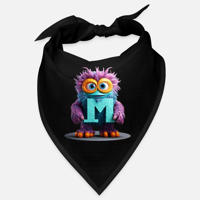 Monstre multicolore avec la lettre M Bandana