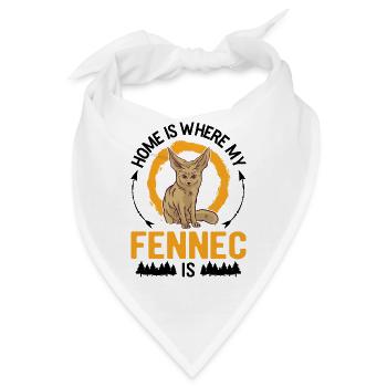 Zuhause ist wo mein Fennek ist - Bandana - Weiß - Vorne