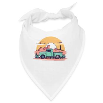 LKW Vintage Old Classic School Amerikanischer Pickup - Bandana - Weiß - Vorne