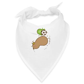Kiwi mit Fallrückzieher Vogel und Frucht - Bandana - Weiß - Vorne