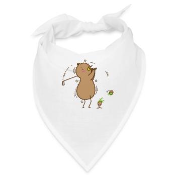 Kiwi spielt Golf Kiwivogel und Frucht - Bandana - Weiß - Vorne