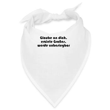 Fitness - Glaube an dich, erziele Großes, werde - Bandana - Weiß - Vorne