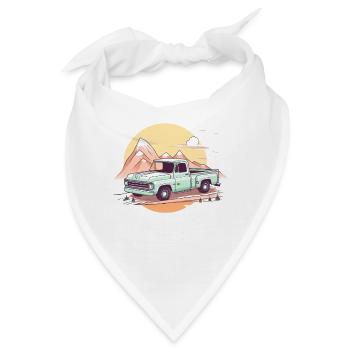 LKW Vintage Old Classic School Amerikanischer Pickup - Bandana - Weiß - Vorne