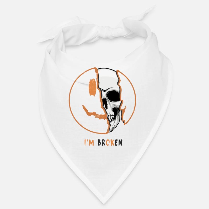 Design effrayant d’Halloween: Crâne « Je suis cassé » Bandana