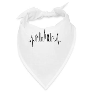 Dubai Skyline Herzschlag Burj Khalifa Silhouette - Bandana - Weiß - Vorne