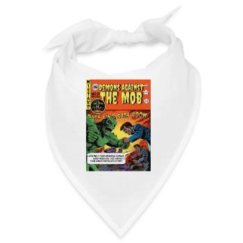 Retro Horror Comic - Dämonen gegen den Mob - Bandana - Weiß - Vorne