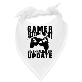 Gamer Altern Nicht Sie Erhalten Ein Update Zocker - Bandana - Weiß - Vorne