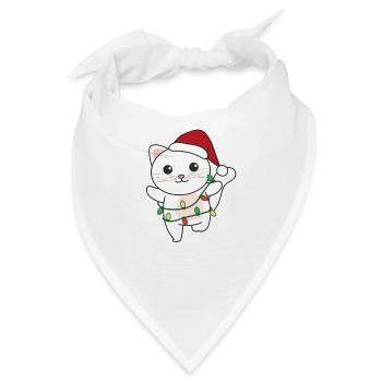 Katze Weihnachten Winter Tiere Katzen - Bandana - Weiß - Vorne