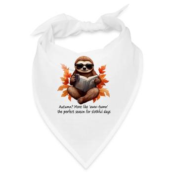 Faultier für coole Herbstsaison Faulenzen mit Stil - Bandana - Weiß - Vorne