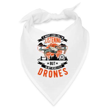 Drohnenpilot Geschenk Drohne Quadrocopter - Bandana - Weiß - Vorne