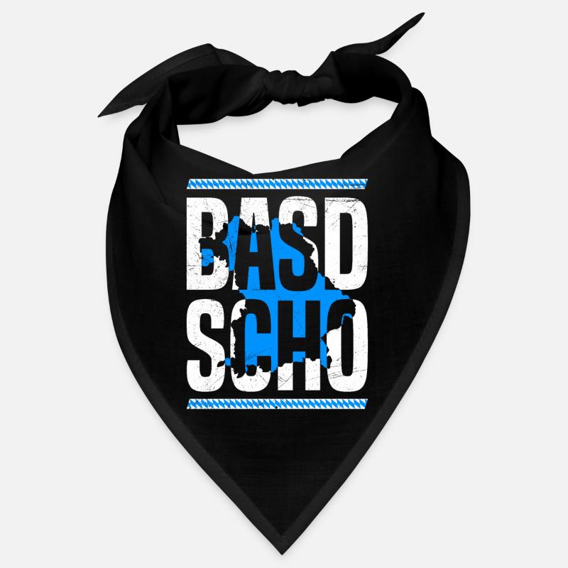 Basd Scho Boarisch Bavaria Flag Bavaria White Blue Bandana