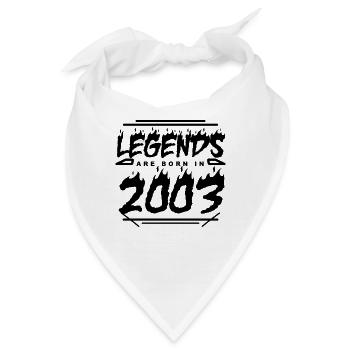 Legende 2003 - Jahrgang 2003 - Baujahr 2003 - Bandana - Weiß - Vorne