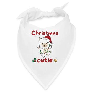 Alpaka Weihnachten Alpakas Christmas Cutie - Bandana - Weiß - Vorne