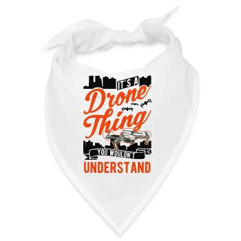 Drohnenpilot Geschenk Drohne Quadrocopter - Bandana - Weiß - Vorne