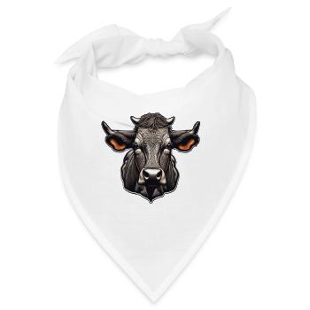 Kuh Kuhschädel Kuhkopf Kühe Milchkuh Landwirt - Bandana - Weiß - Vorne