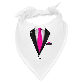 Smoking mit Krawatte für Hochzeiten und besondere - Bandana - Weiß - Vorne