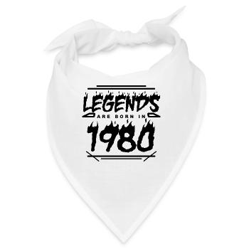 Legende 1980 - Jahrgang 1980 - Baujahr 1980 - Bandana - Weiß - Vorne