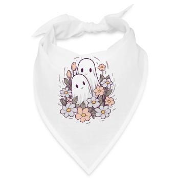 Halloween groovy Mama Geist Hippie Blumen Vintage - Bandana - Weiß - Vorne