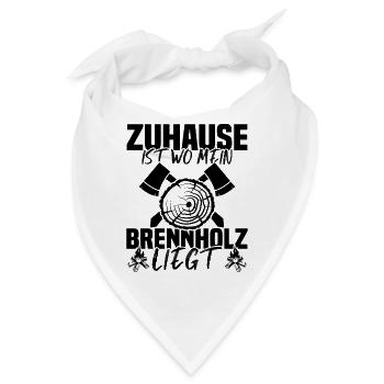 Zuhause Ist Wo Mein Brennholz Liegt - Bandana - Weiß - Vorne