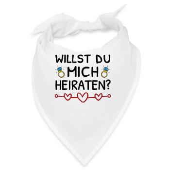 Willst Du Mich Heiraten? Heiratsantrag - Bandana - Weiß - Vorne