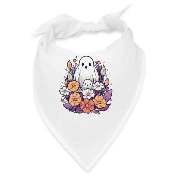 Halloween groovy Mama Geist Hippie Blumen Vintage - Bandana - Weiß - Vorne