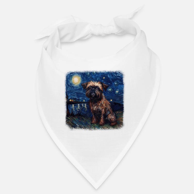 Brussels Griffon Van gogh starry night Bandana
