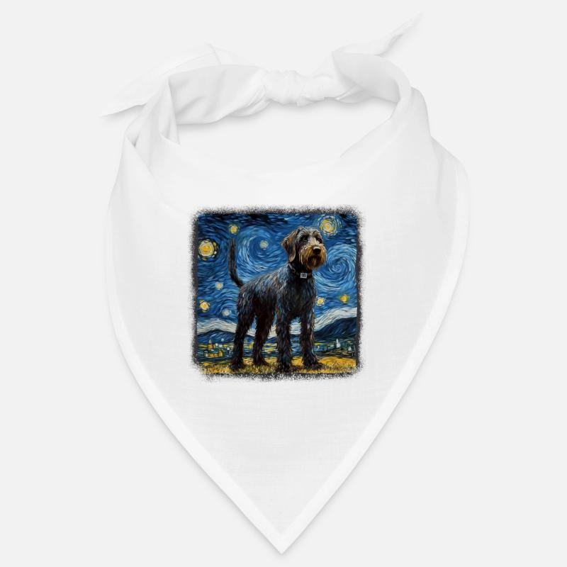 German Wirehaired Pointer Van gogh starry night Bandana