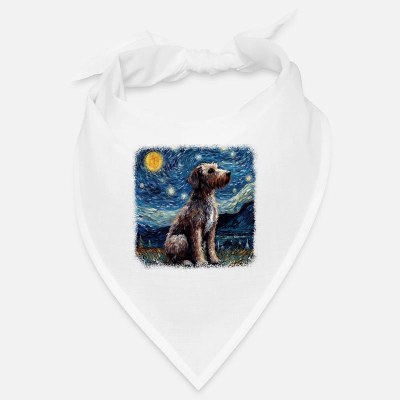 German Wirehaired Pointer Van gogh starry night Bandana