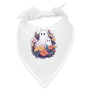 Halloween groovy Mama Geist Hippie Blumen Vintage - Bandana - Weiß - Vorne