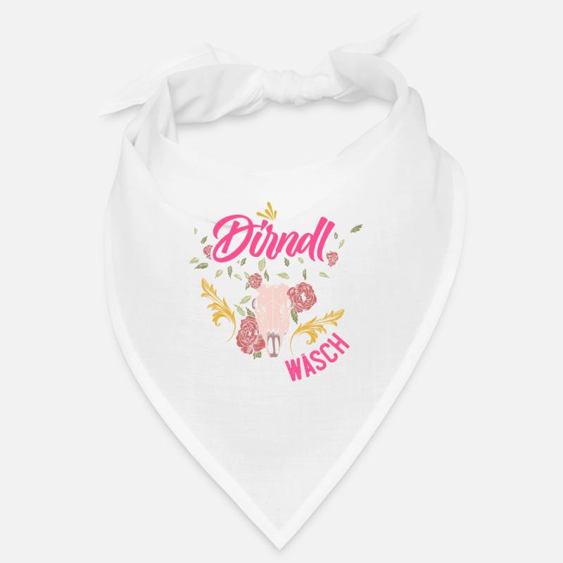 Mein Dirndl is in da Wäsch Bayerisches Dirndl Shir - Bandana - Weiß