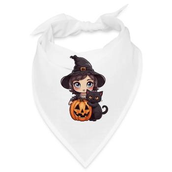 Hexe Kawaii Halloween-Stil - Bandana - Weiß - Vorne