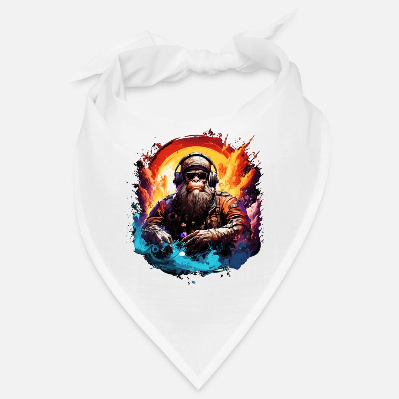 Cooler Affe in der Galaxie - Farbenfroher Affe Outer Space Bandana