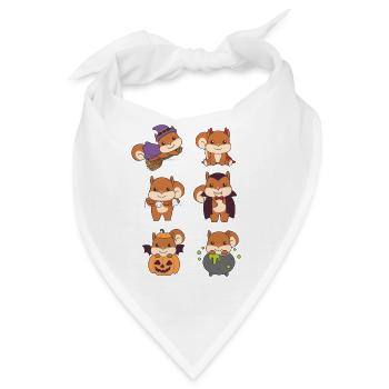 Eichhörnchen Halloween Teufel Kürbis Vampier - Bandana - Weiß - Vorne