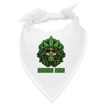 Marihuana - Grüner Mann - Bandana - Weiß - Vorne