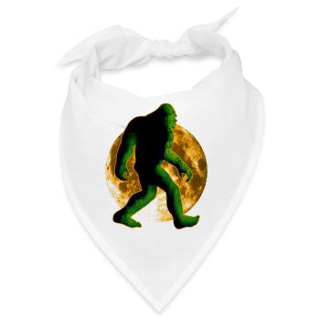 Bigfoot Sasquatch und Mond - Bandana - Weiß - Vorne