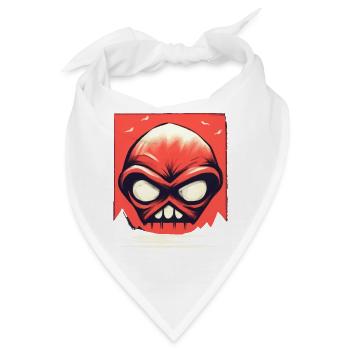Japanische Rote Sonne: Alien-Kopf - Bandana - Weiß - Vorne