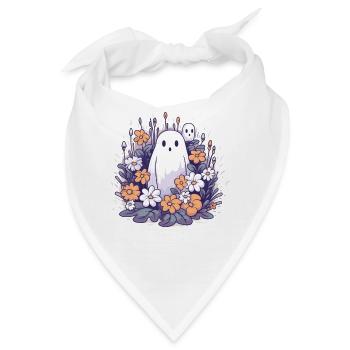 Halloween groovy Mama Geist Hippie Blumen Vintage - Bandana - Weiß - Vorne