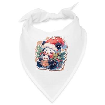 Panda Weihnachten Panda Pandas Panda Weihnachten - Bandana - Weiß - Vorne